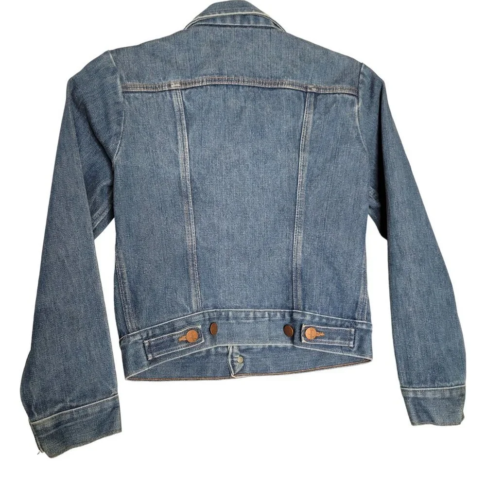 Vintage‎ Retro Kids Wrangler No Fault Denim Jacket Blue Sanforized Western USA